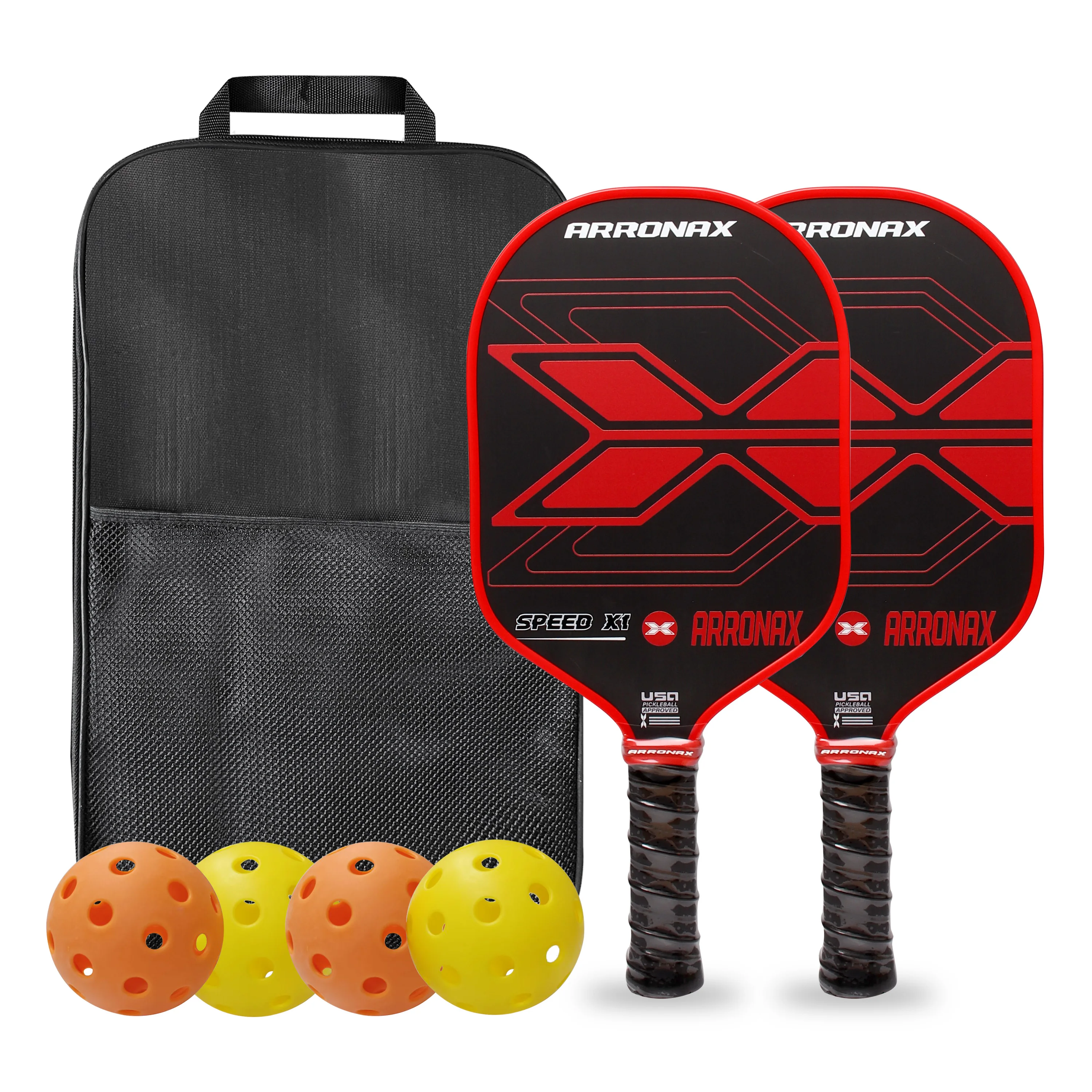 

Arronax Pickleball Paddle with Bag Carbon Friction Textured Surface Cold Press Pickleball Racket for Advanced Players