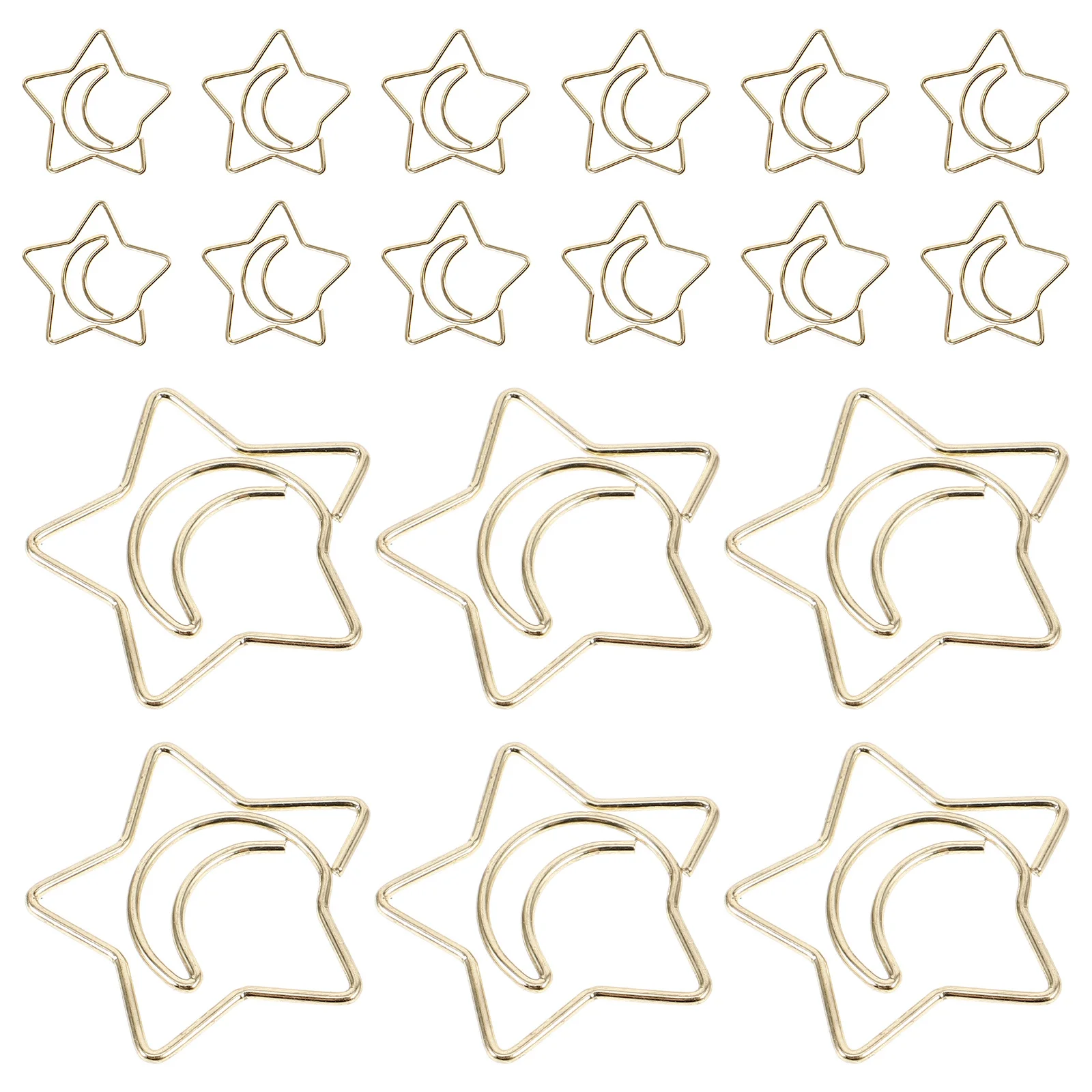 60pcs Star Moon Paper Clips Bookmarks Small Paper Clips For Office Files Homework Stationery Supplies Decorative Desk
