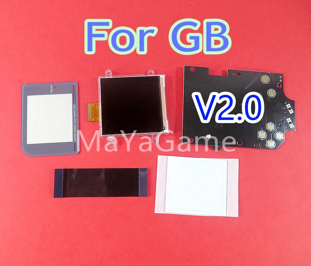 

3sets For GB GameBoy Highlight V2.0 IPS LCD Full Screen Kits Replacement IPS screen with highlight screen Glass combinations