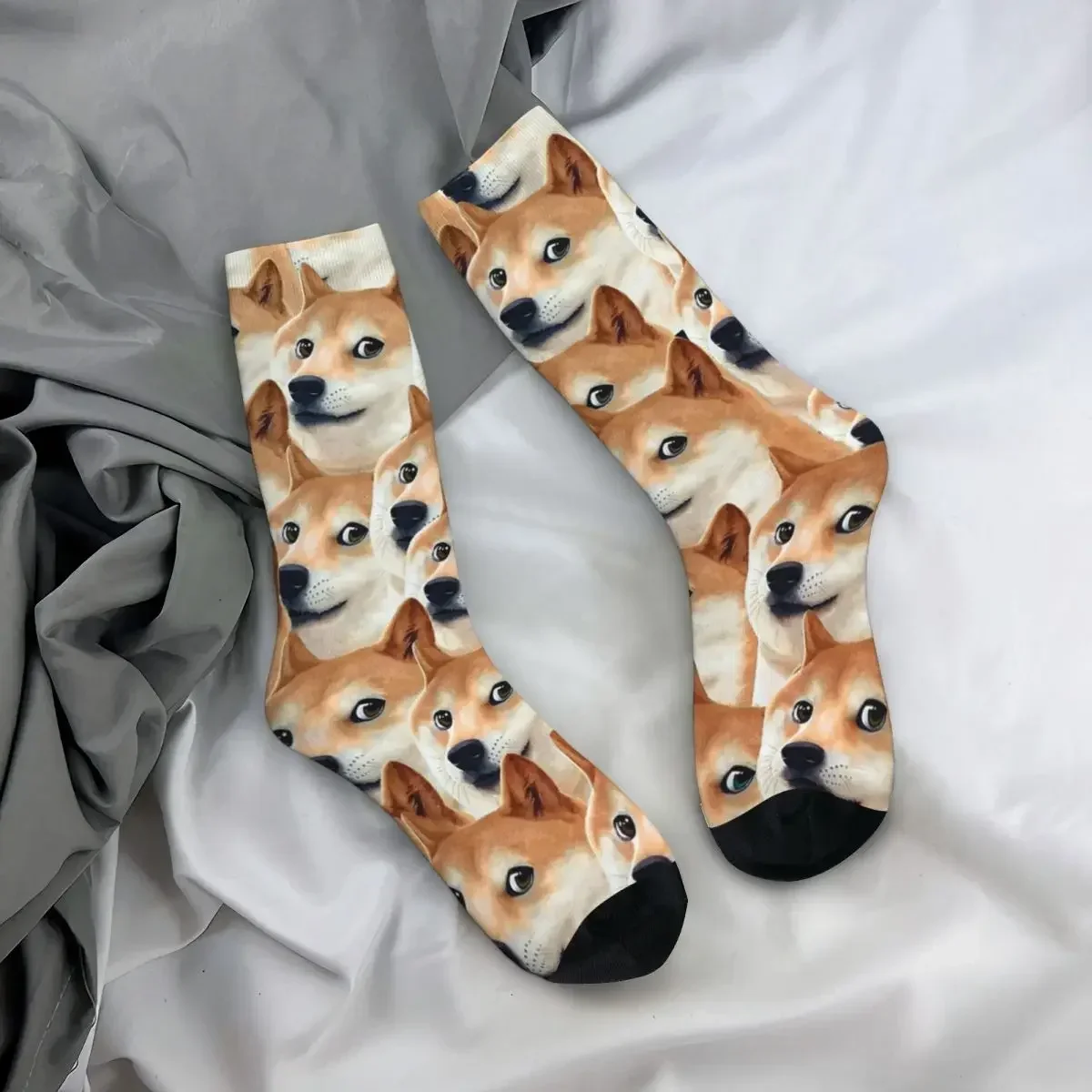 Doge Shiba Inu Memes Sokken Harajuku Super Zachte Kousen Het Hele Seizoen Lang Sokken Accessoires Voor Mannengeschenken