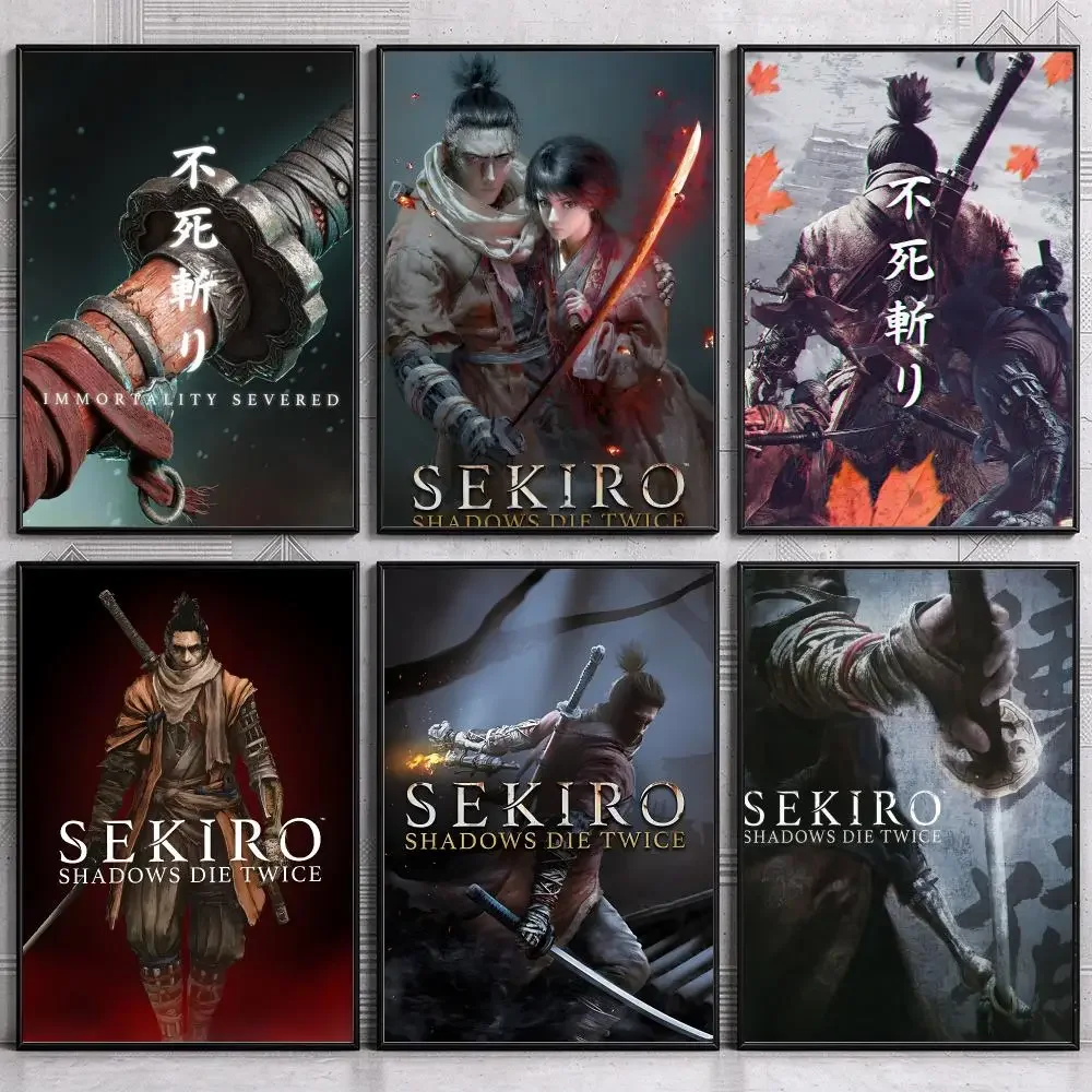 Epic Action Video Game S-Sekiro Shadows Die T-Twice Poster Wall Art Print Sticker for Bedroom Living Room Dorm Modern Home Decor