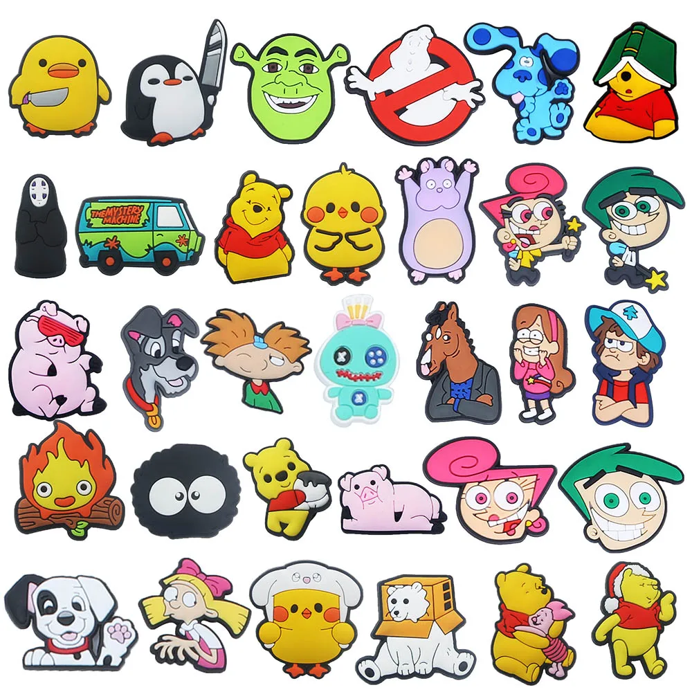 Disney Classic Cartoon Pooh Bear Gravity Falls Dumbo Shoe Charms PVC Accessories DIY Decoration For Kids X-mas Gifts image 2