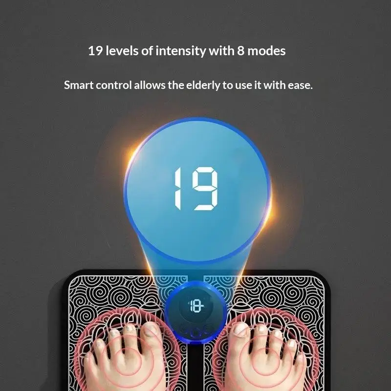 Foot Relaxation Pad Electric Rechargeable Massage Pad Silent Foot Massager for Bedroom Night Use