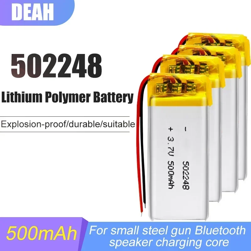 3.7V 500mAh 502248 Lithium Polymer Rechargeable Battery For DVD Speaker Camera GPS Electric Toys Li Po Replacement Cells 052248