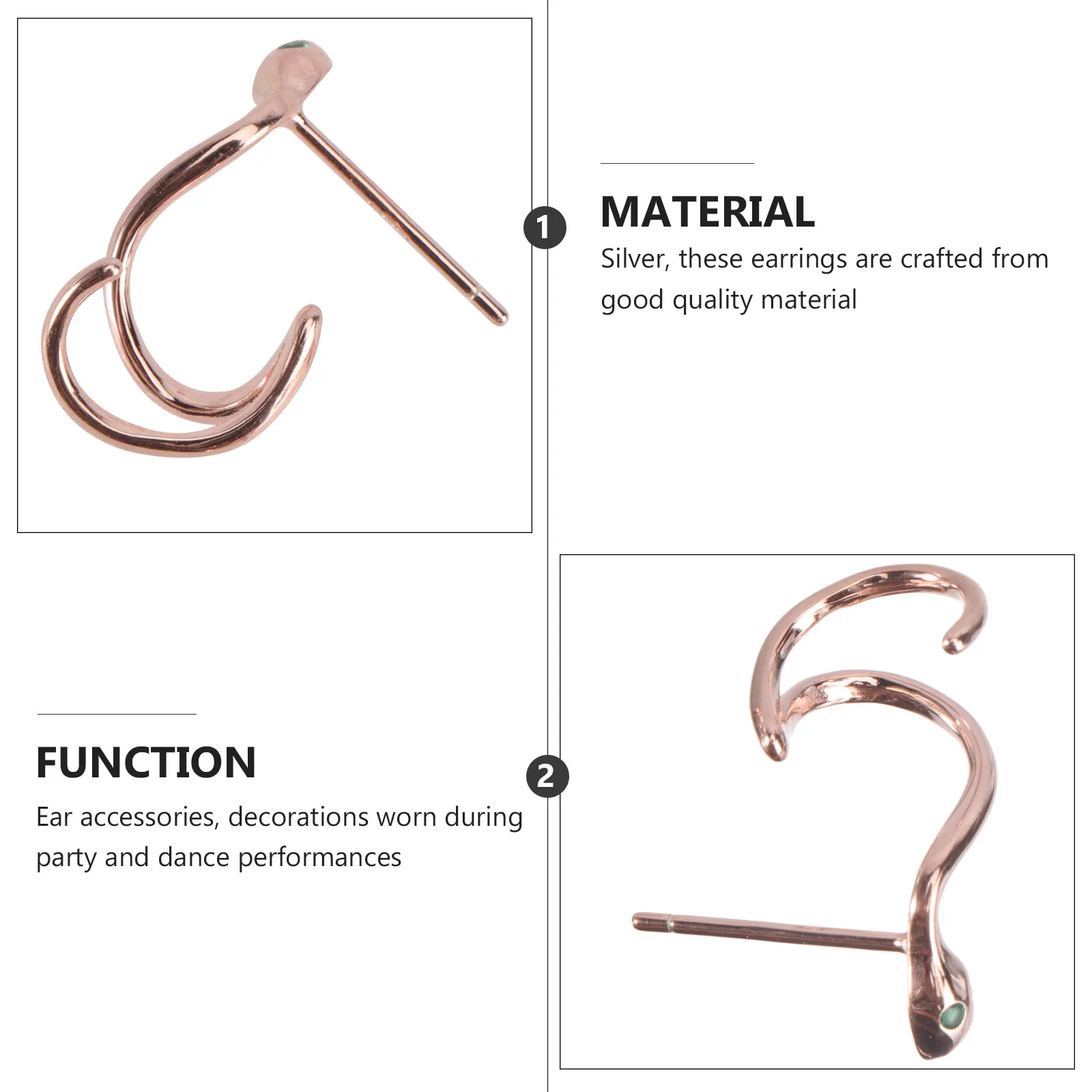 

Snake Earrings Statement for Women Silver Trendy Accessories Snakes Tiny