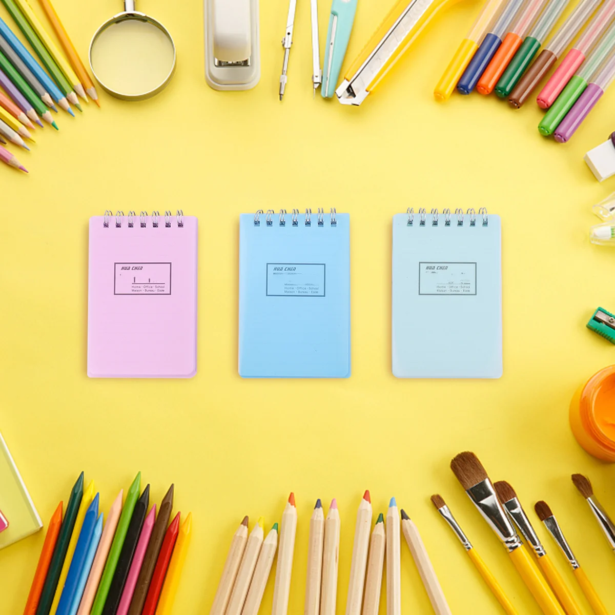 

12Pcs Coil Notebook Binder Ring Design Portable Mini Notepad for Study Cards Memo Pads School Stationery Creative Simple