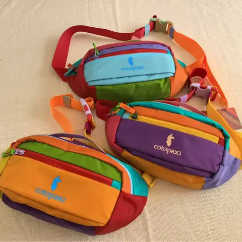 COTOPAXI GEAR FOR GOOD Sac banane 3L coloré patchwork, sac à taille léger pour voyage et randonnée, pour hommes et femmes