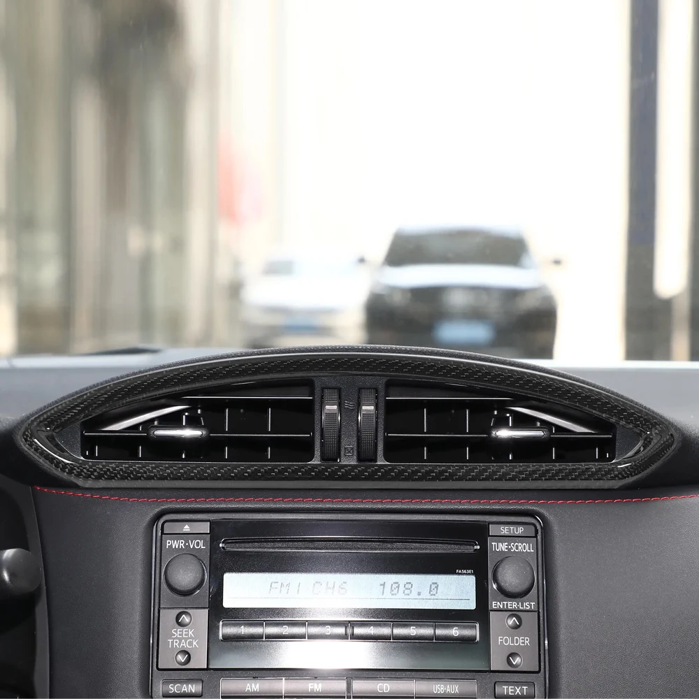 

Для Subaru BRZ Toyota 86 Scion FR-S 2012-2020 крышка вентиляционного отверстия центральной консоли, отделка сухого углеродного волокна, панель приборной панели