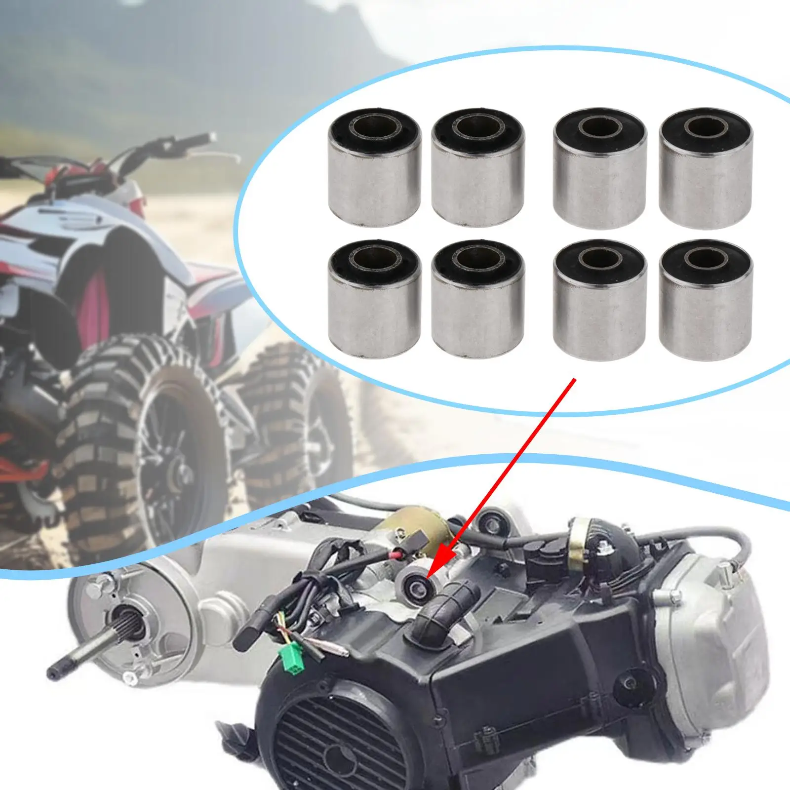 4 قطع شجيرات ذراع التأرجح الخلفي من الفولاذ 2.8 سم للدراجات الصغيرة Atvs