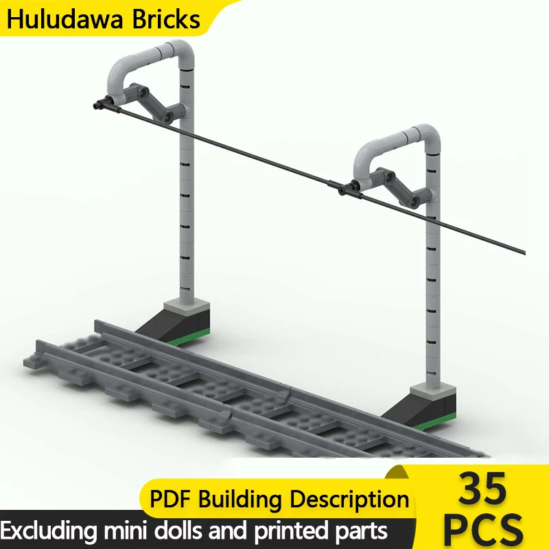 

City Street View Model MOC Building Bricks Railroad Overhead Wire Modular Technology Children Holiday Gifts Assemble Toys Suit