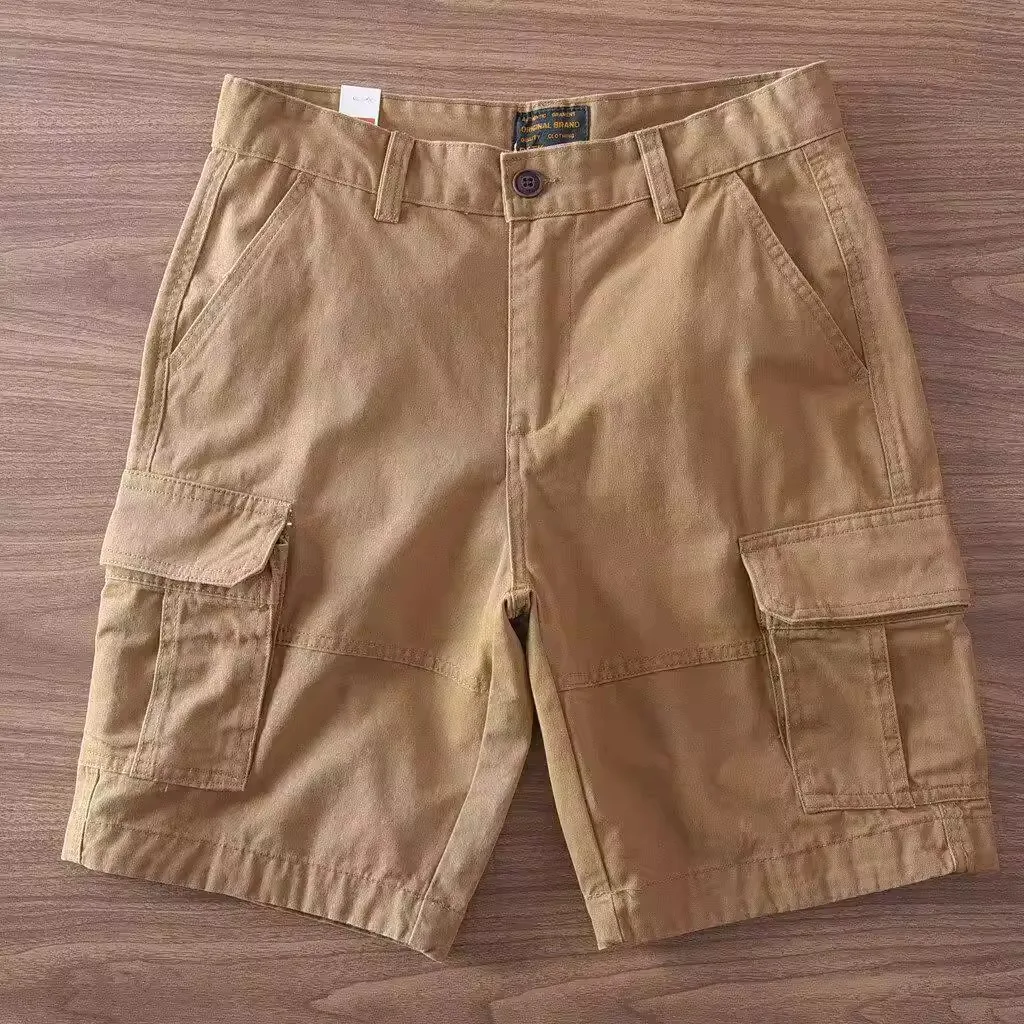 

Retro American Workwear Short Shorts Men's Summer Loose Casual Wear-Resistant Dirt-Resistant Four-Five Shorts Youth Casual