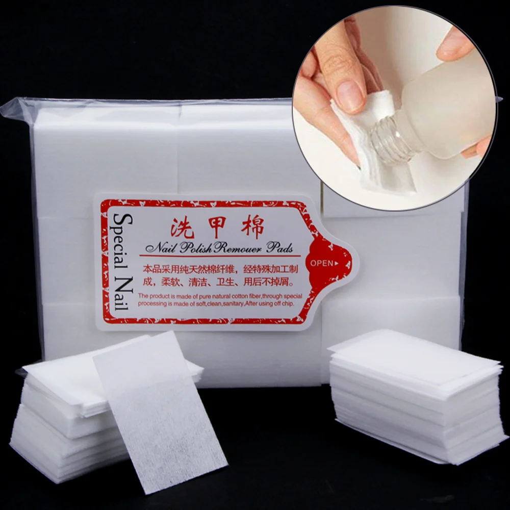 900 Chiếc Gel Tẩy Sơn Miếng Lót Làm Móng Lót Giá Rẻ Khăn Ăn Ngâm Tắt Lót Không Khăn Lau 100% Cotton Vệ Sinh móng Tay Nghệ Thuật Dụng Cụ