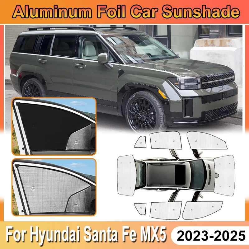 

For Hyundai Santa Fe MX5 Accessories 2023 2024 2025 Car Aluminum Foil Windshield Sun Shades Covers Auto UV Protector Sun Baffle