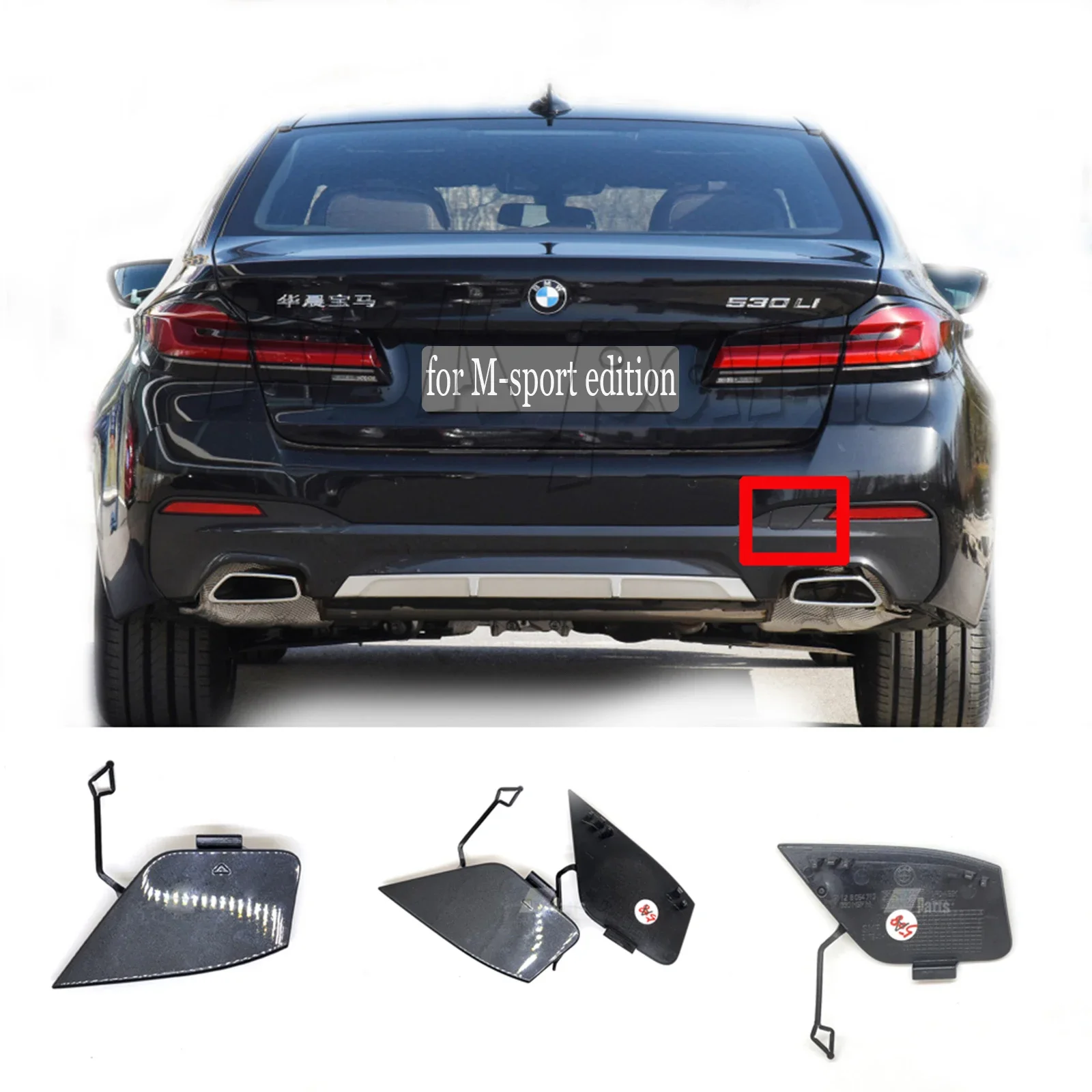 Fit 17-21 BMW 5 Series G30 G31 M-SPORT 520d 525d 530d 530e 535i 535d Rear Tow Cover 51128064713