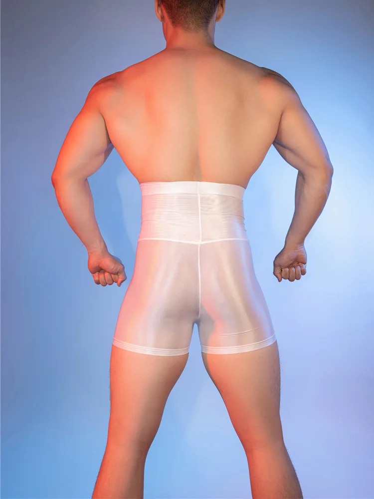 

Sexy Men U Convex Pouch High Waist Boxer Oil Glossy Sexy Thong Oil Shiny Sheer See Through Underwear Bottom Maid Gay Wear