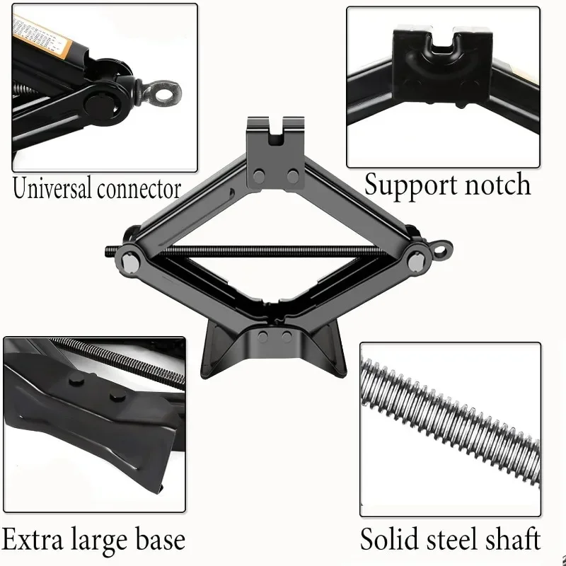 0.8T/1T/2T Car Jack Labor-saving Wrench Tire Replacement Jack Car Maintenance Tool Scissor Lift Automobile Tire Jack Repair Tool