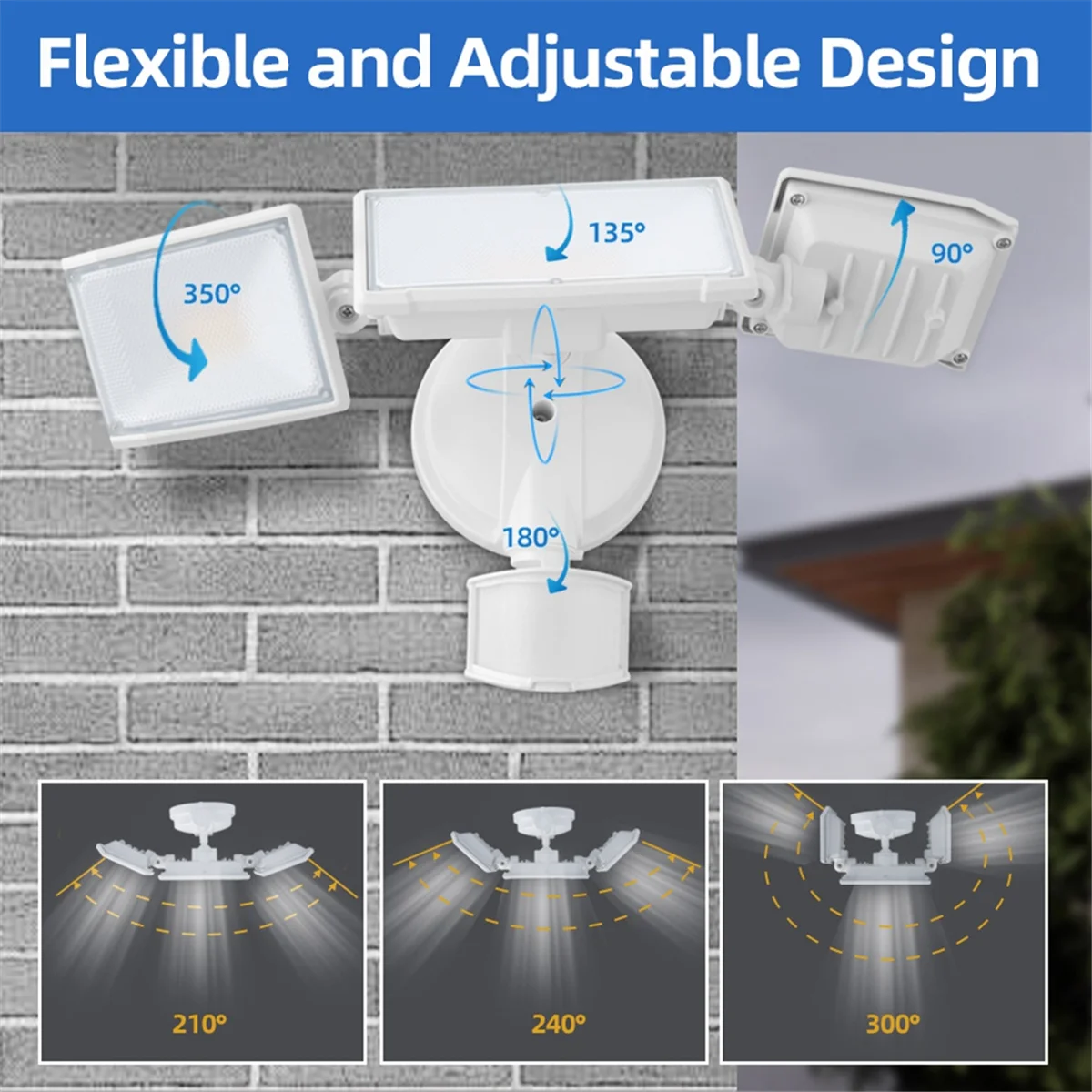AB51 70W 7000LM LED 모션 센서 실외 조명, 투광 조명 실외, 외부 조명, 집, 차고, 마당