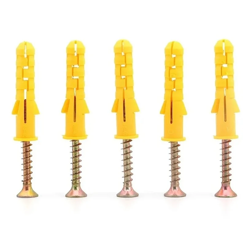 

wholesa 50 set Drywall Anchor & Screw Assortment Kit Plastic Wall Anchors Flat Head Screws - M6 & M8 Galvanized Screws