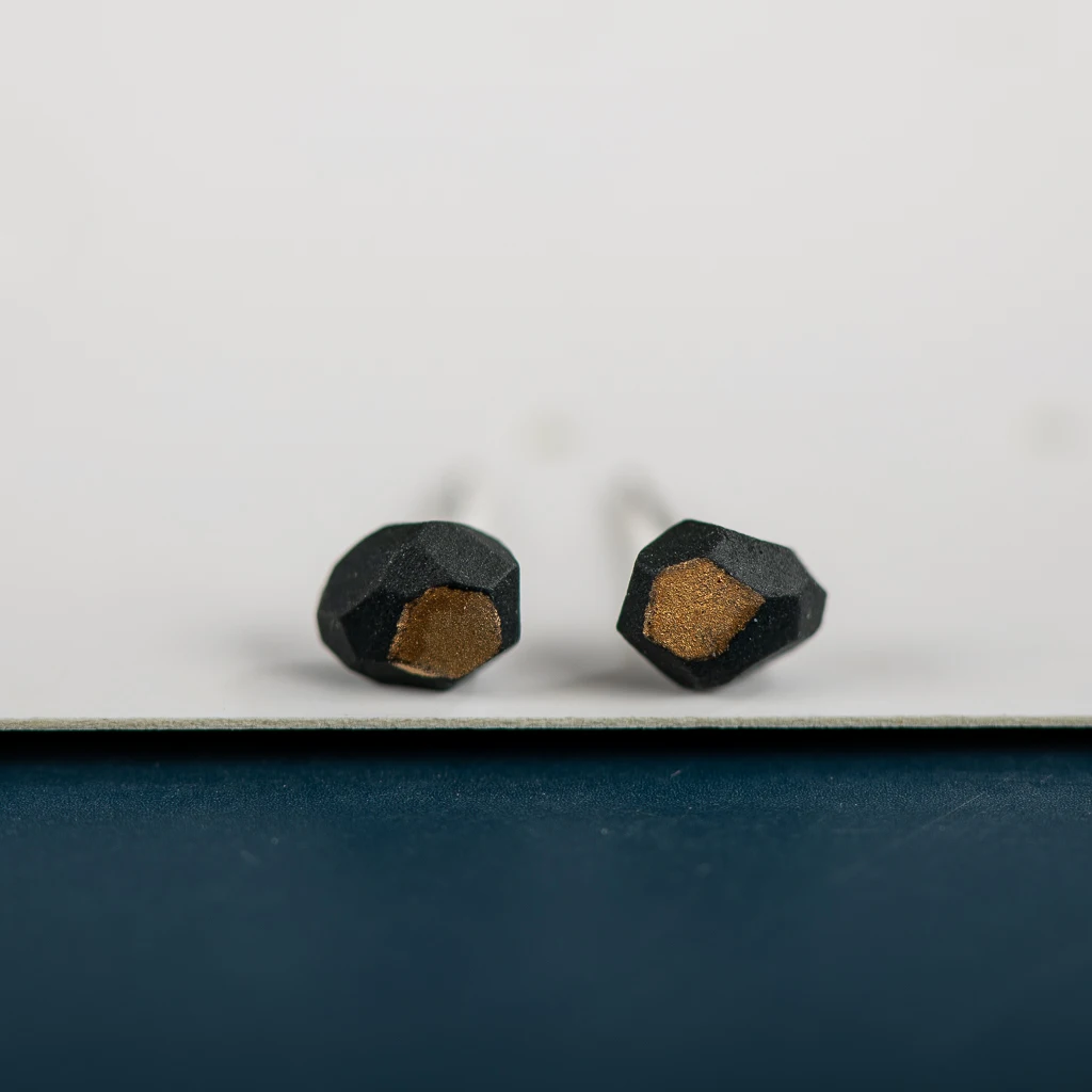 Vintage Black en Fine Ceramic Stud Earrings  Anti allergic Needle  Plated Porcelain Wholesale Gift Accessories #XN559