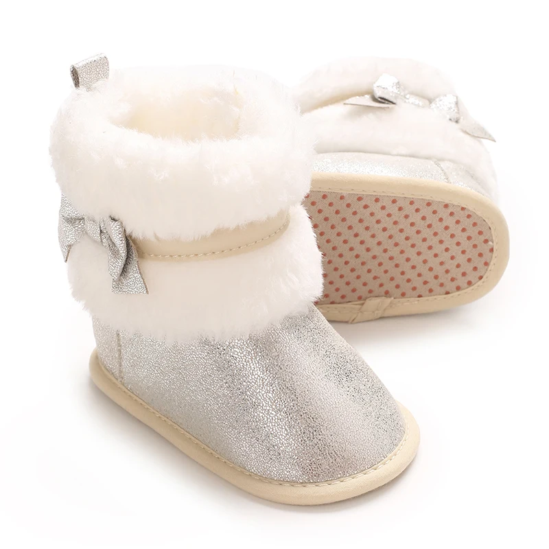 Nieuwe Herfst/Winter Vlinderknoop Voor Jongens En Meisjes Decoratieve Katoenen Onderkant Antislip Platte Schoenen 0-18M Kleuter Kinderschoenen