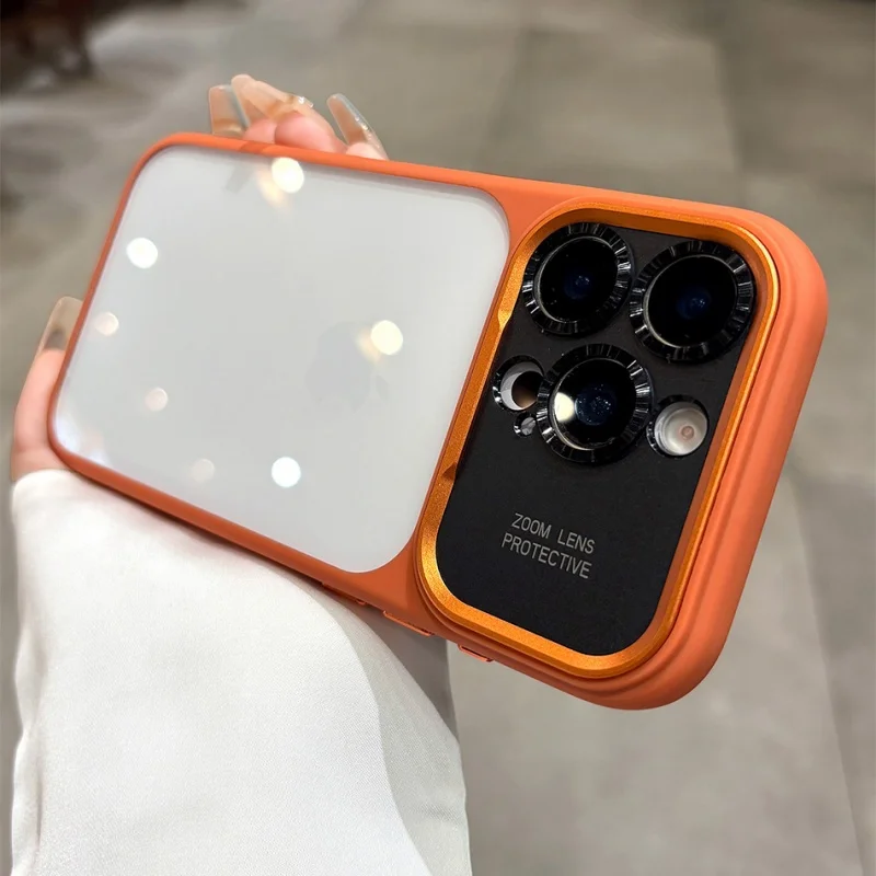 Matte Stoßfänger-Handyhülle Transparent für iPhone 18 17 16 15 14 Pro Max Air Kameralinsen-Schutz Stoßfeste Klare Rückseite – Detail 2