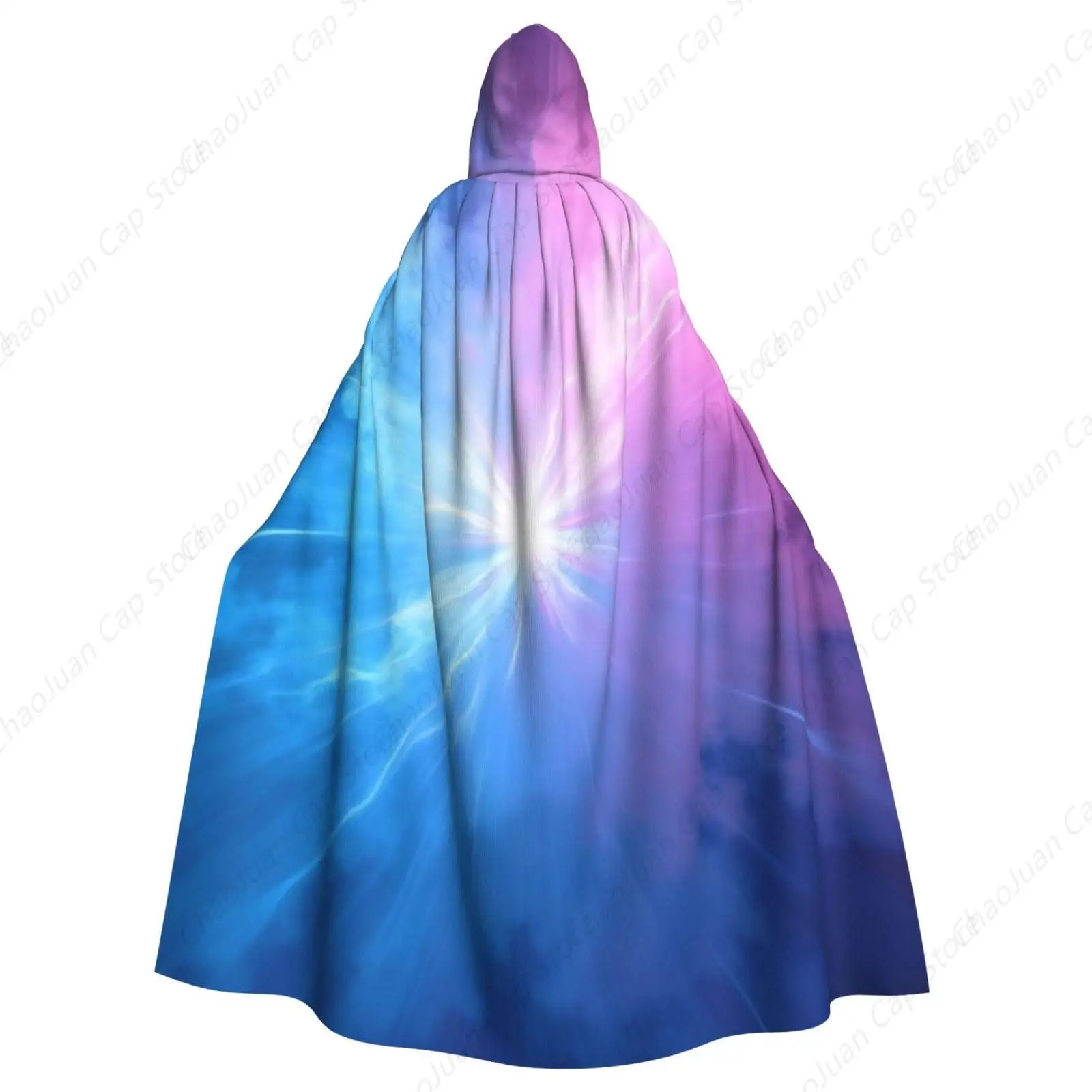 

Women Men Adults Full Length Hooded Cloak Cape Compatible with Transgender Color Tie Dye for Cosplay Costumes, Halloween
