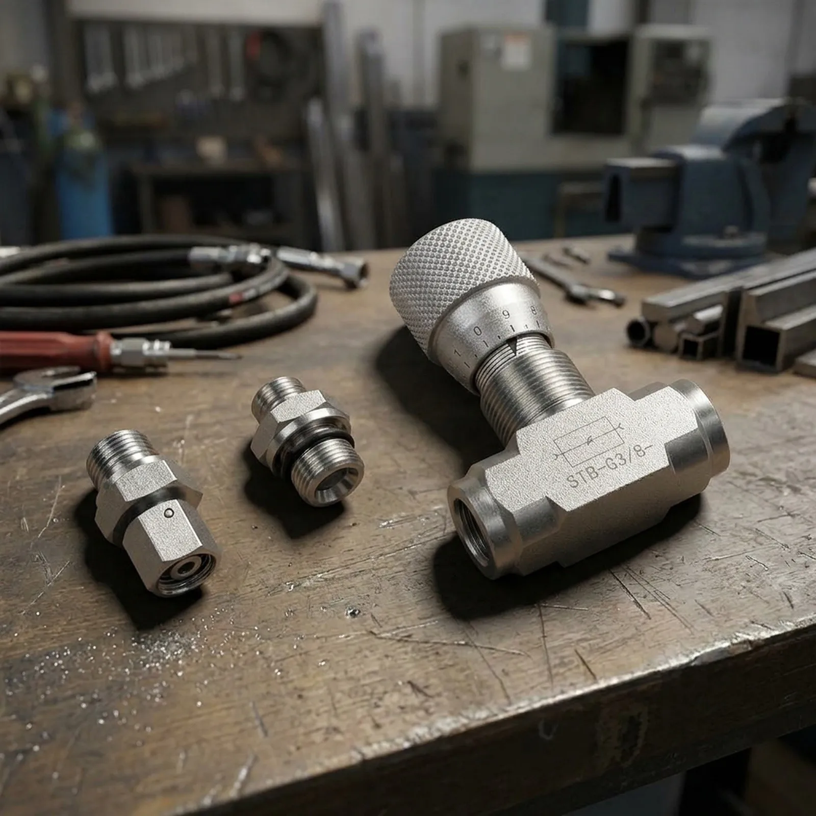 3/8 L08 STB-G3/8 Flow Control Valve for 1-2 Ton For Excavators Designed for Reliable Hydraulic Flow Management
