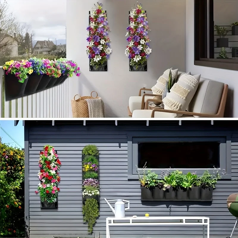 4/7-Pocket Vertical Garden Wall Planter - Perfect for Herbs, Succulents, Flowers & More - Waterproof Flowerpot Bag