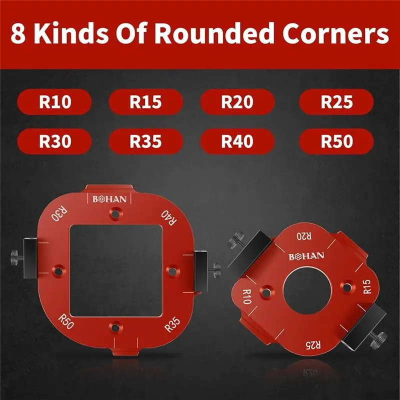 ABJI-Corner Radius Milling Templates Aluminium Alloy Radius Jig Router Templates R10 R15 R20 R25 Radius Jig Router Stencils