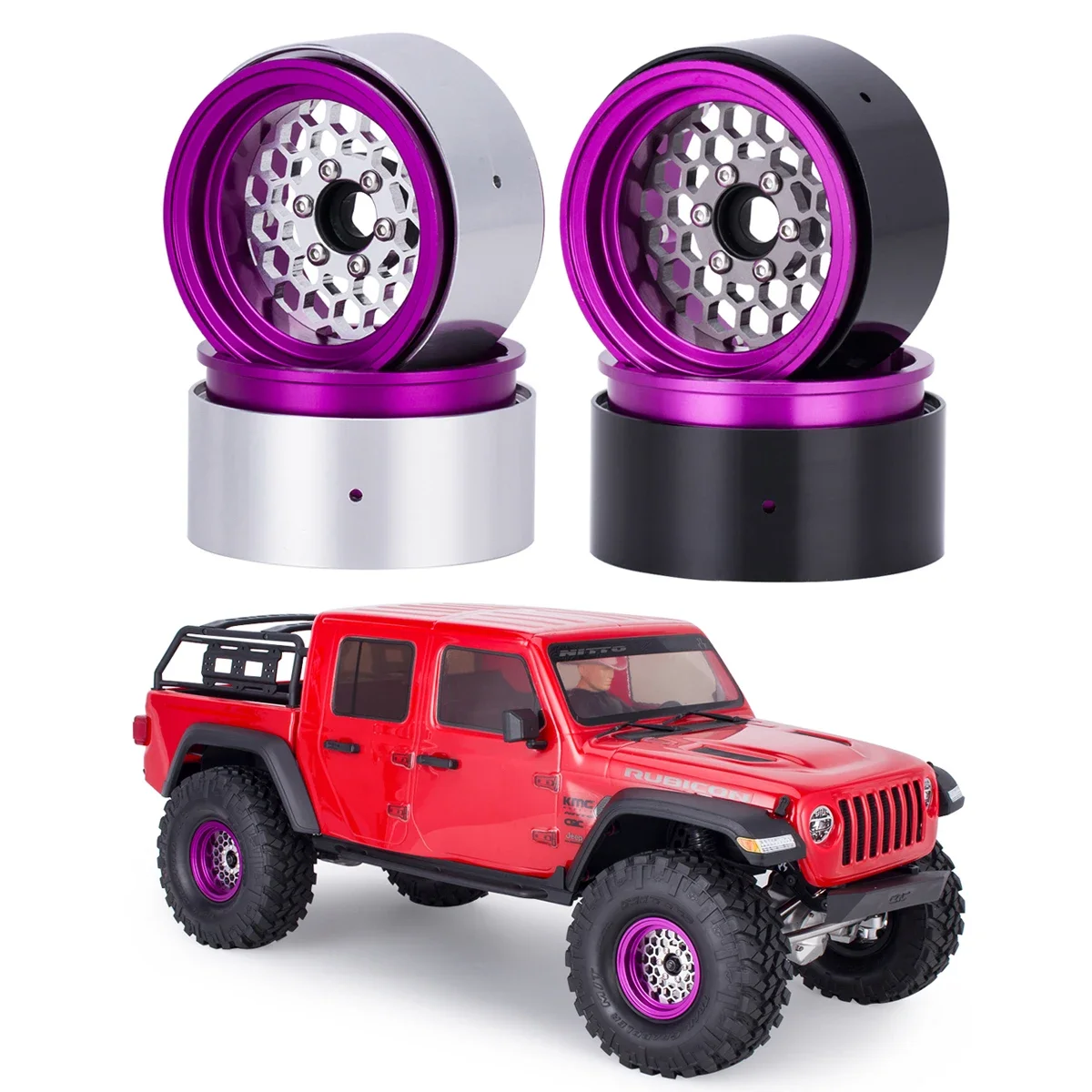 4 SZTUK felgi ze stopu aluminium 1,9 cala do gąsienic 1/10 RC Axial SCX10 TRX4 TRX6 D90 VS4-10 Redcat Gen8