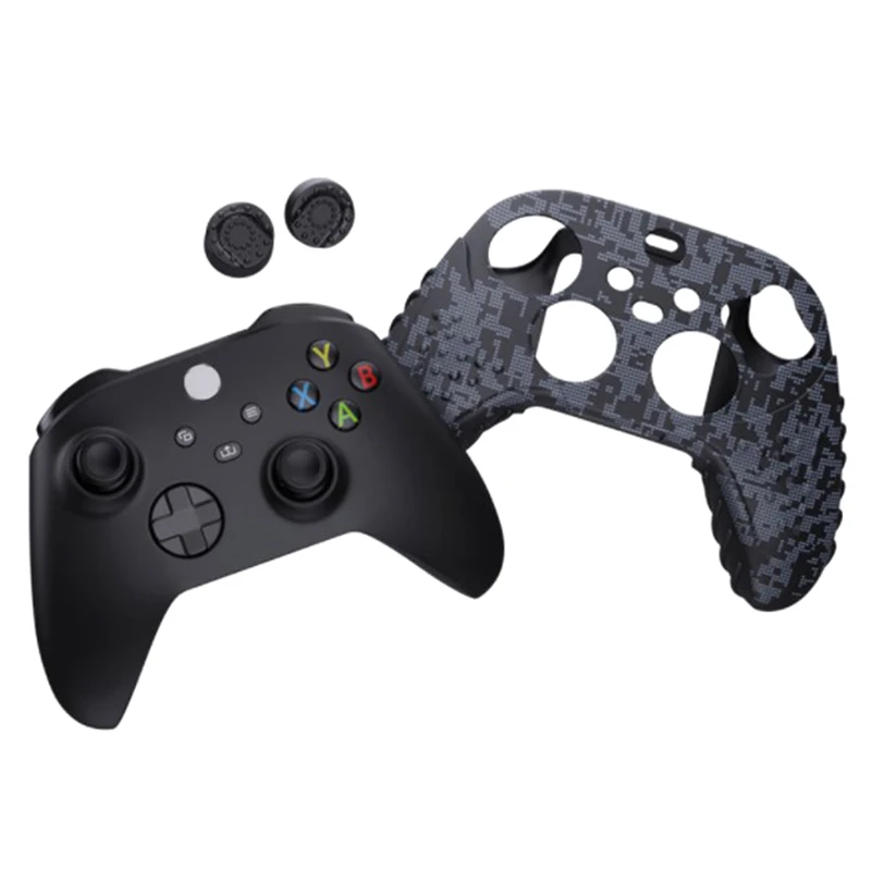 Adequado para xbox seriesx/s controlador capa de silicone sem fio gamepad controlador capa protetora antiderrapante com tampa de balancim