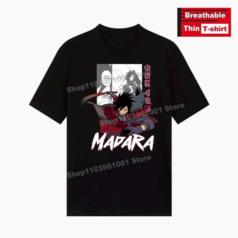 

Japanese Hot Animation Printing - Madara T Shirt y2k Harajuku Men Women Casual Short Sleeve Streetwear Black Breathable Thin Tee