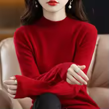 Cozy Long Sleeve Crop Top Solid Half Mock Neck Soft Knitwear - Burgundy