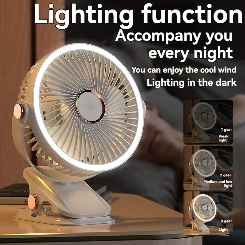 مروحة صامتة بمشبك مكتبي، تعديل متعدد الزوايا، تدفق هواء قوي، تعمل بمنفذ USB، أداة رائعة أساسية للمكتب والمنزل والدراسة