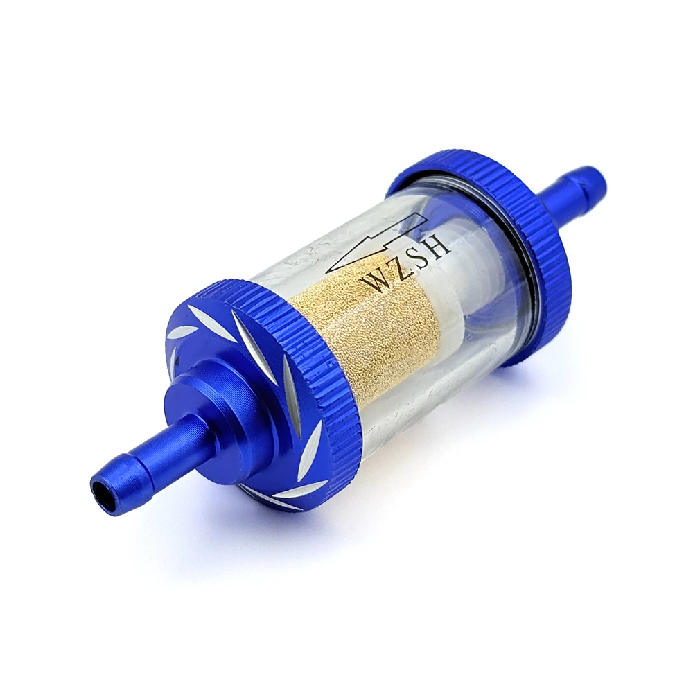 Geändert Universal 6mm Inline Kraftstoff Filter Aluminium Legierung Sheel Kupfer Kern Für Motorrad Roller ATV Dirt Pit Bike Motocross