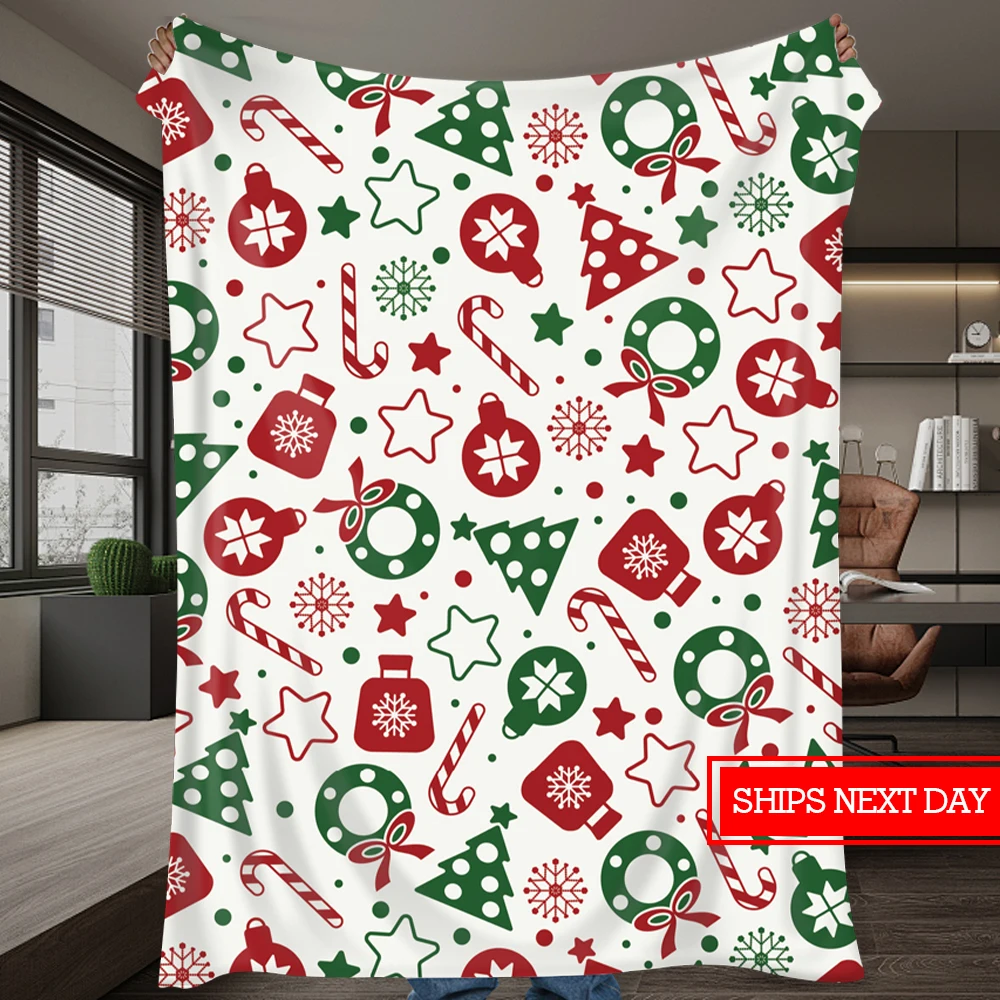 Christmas gift elegant and super comfortable Christmas touch printed flannel blanket, comfortable and warm blanket