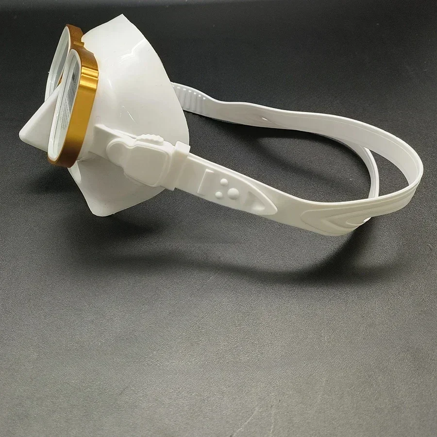 Alumínio Freediving Óculos Set, Alloy Scuba Dive Goggles, Branco Wet Snorkeling Tubo, Semelhante a Apollo, Pequeno Volume