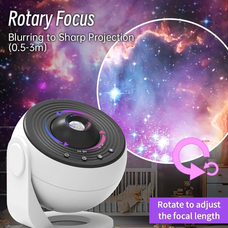 Galaxy Projector Pro13 Nebula Star Sky Starry Realistic Light Projector 360° Rotation Large Ceiling Room Projectoin Night Light