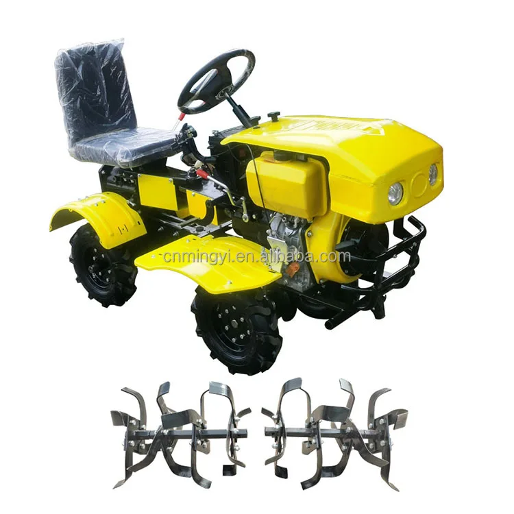 New Farming Equipment Agricultural Cultivator, Mini Four Wheel Farm Tiller with Seat, Farm Use, Aliexpress Best Seller