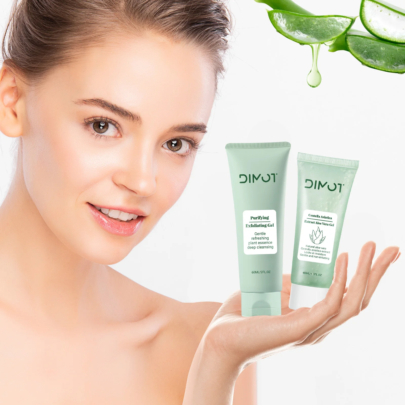 Aloe Vera Face Exfoliating Gel Facial Scrub Cleanses Remove Blackhead Dead Skin Moisturizing Soothing Shrink Pores Skin Care view 2