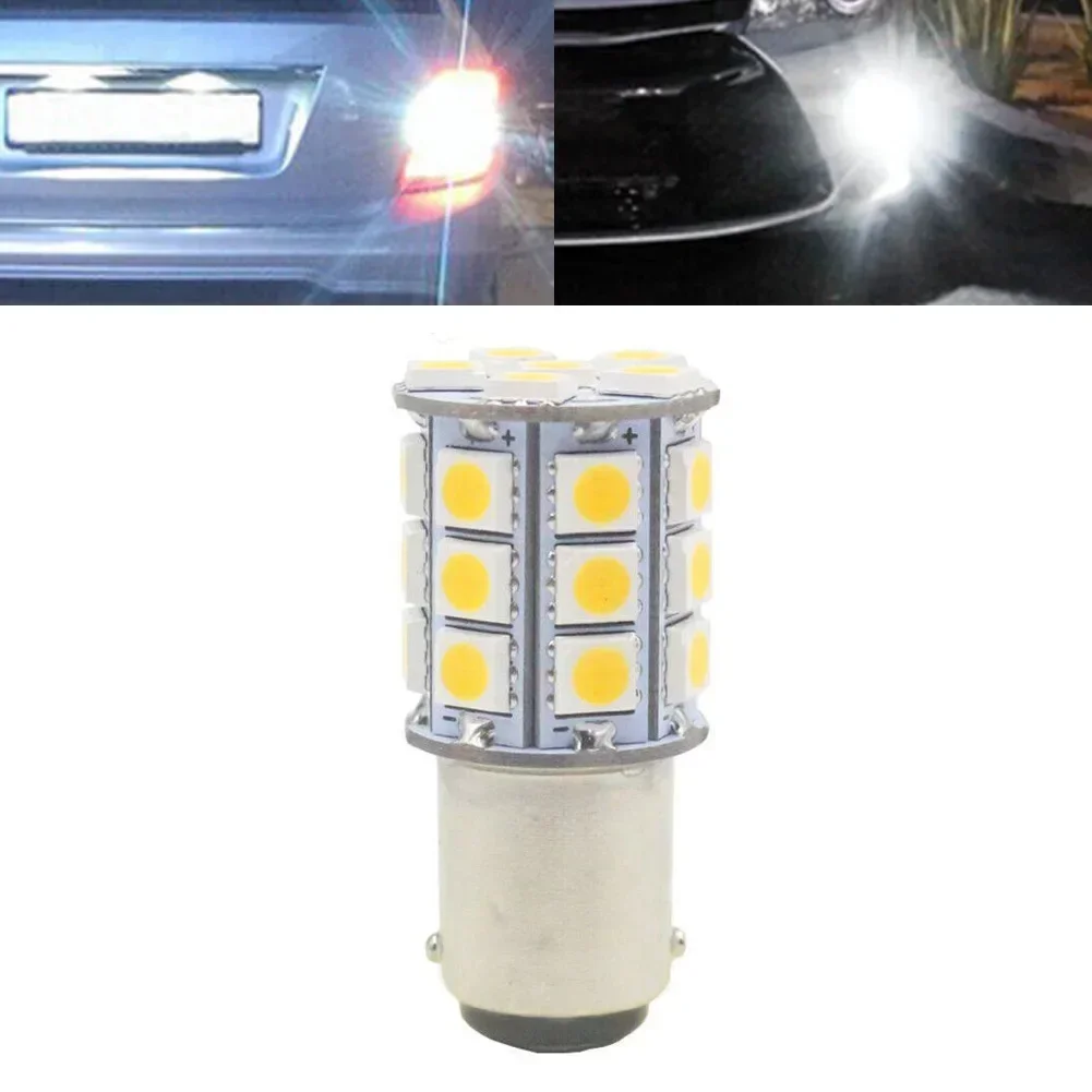 1 pçs branco 27-smd ba15d cabine barco marinho led luzes internas lâmpadas 1004 1076 1142 3 chips 5050 luz de parada de freio traseiro