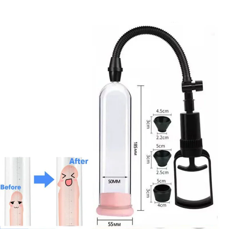 Penis Pump Manual Assist Erection Massager Penis Enlarger Vacuum Pump Penile Extender Trainer Erotic Adults Sex Product for Man