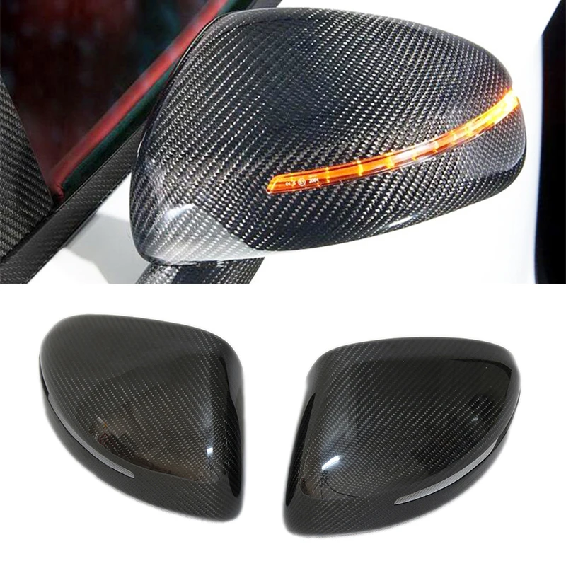 

For Audi TT TTS 2007-2013 R8 2007-2011 Real Carbon Fiber Rearview Mirror Cover Cap Shell Decal Add on style 2PCS