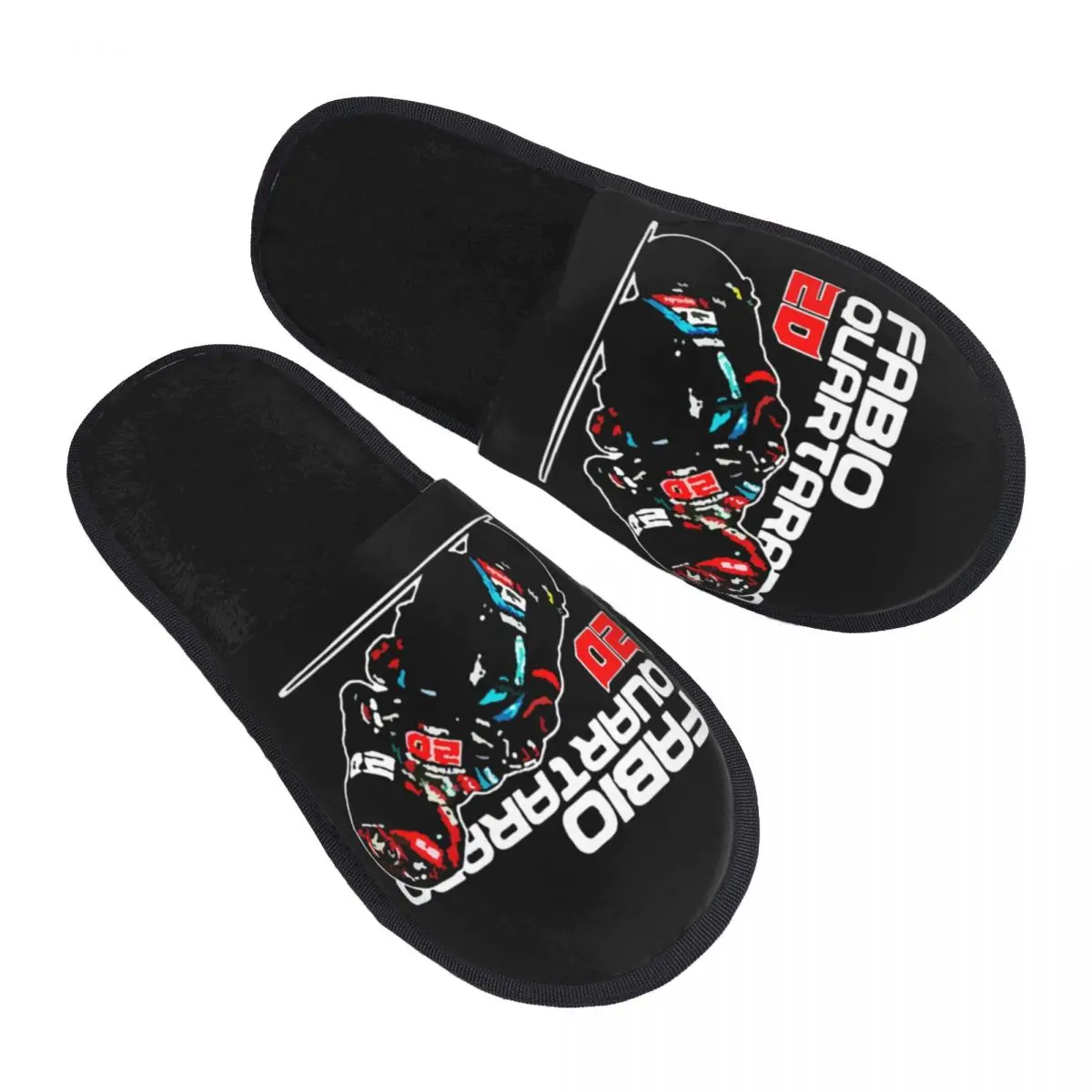 Custom Fabio Quartararo El Diablo Number 20 Soft Memory Foam House Slippers Women Motorcycle Rider Cozy Warm Anti-Skid Slipper