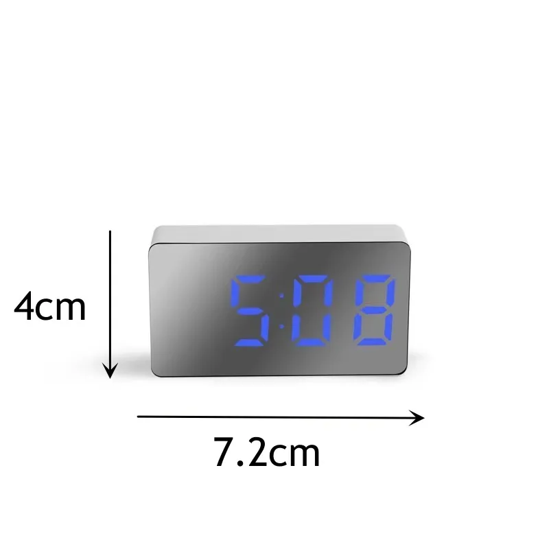 LED Multifunctional Mirror Clock Digital Alarm Snooze Display Time Night LCD Light Table Desktop USB 5v/No Battery Home Decor