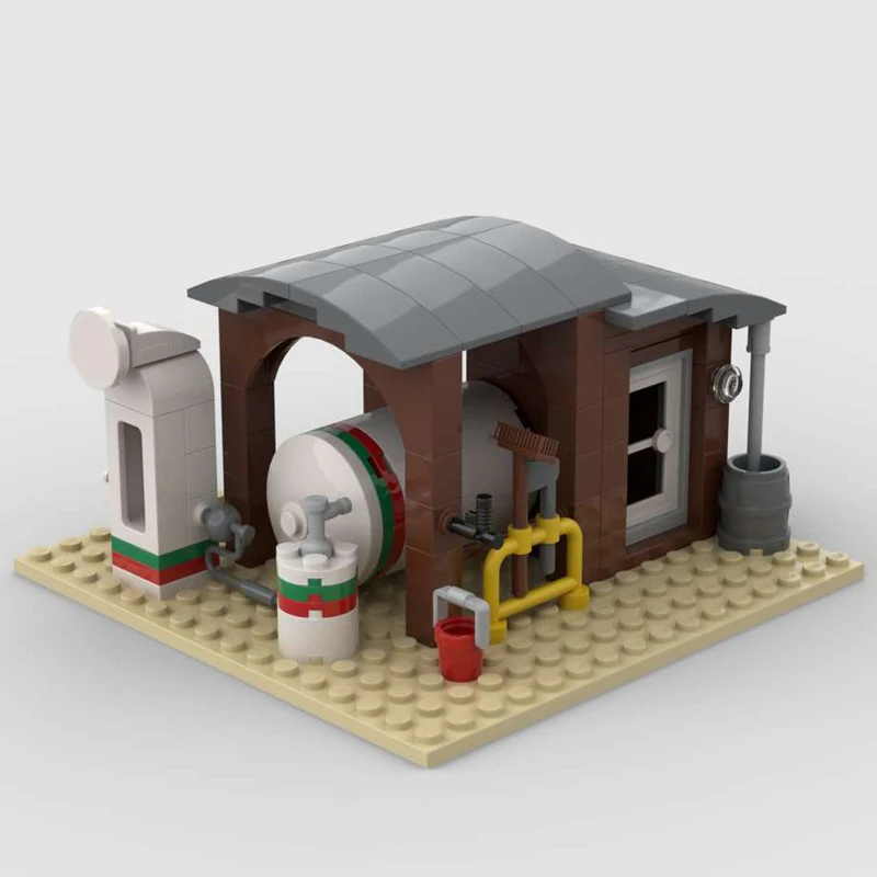 

116PCS City Hot Selling Street View Moc Modular Octan Small Gas Station Model DIY Creative Ideas Child Toy Birthday Gift Blocks