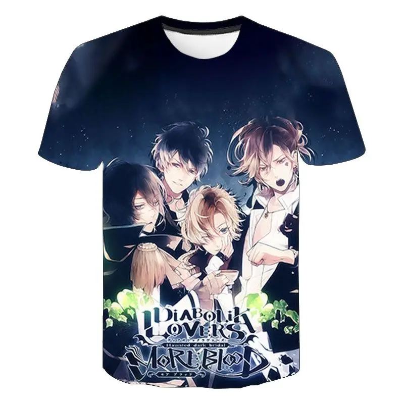 New Summer Diabolik Lovers 3D T Shirts Boy Girl Kids Fashion Short Sleeve Men Women Children Printed T-shirt Cool Tee Tops