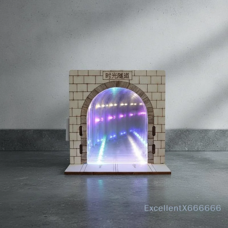 Abyss Mirror Time Tunnel Lamp DIY Soft Glowing Visual Sensory Calming Fidget Light for Kids Bedroom Desktop Decor