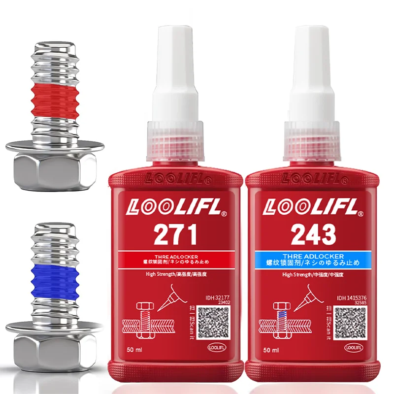 

243-271 Medium to High Strength Thread Locking Agent, Thread Adhesive, Waterproof, Anti-Vibration, Anti-Corrosion, and Highly Stable