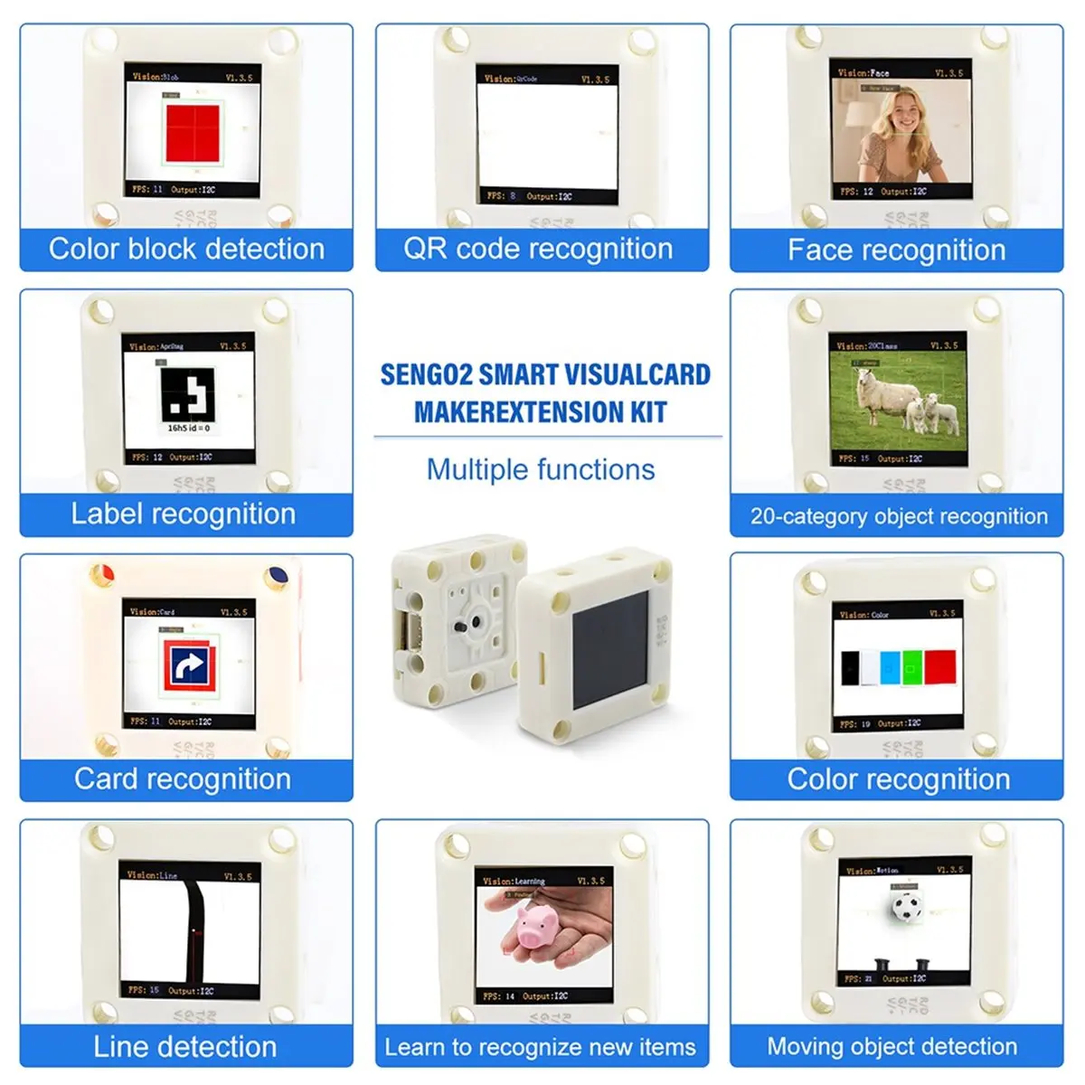 2026 New AI Vision Module Sengo2 AI Smart Maker Extension Kit for &Micropython&KidsBlock Programming DIY AI Development